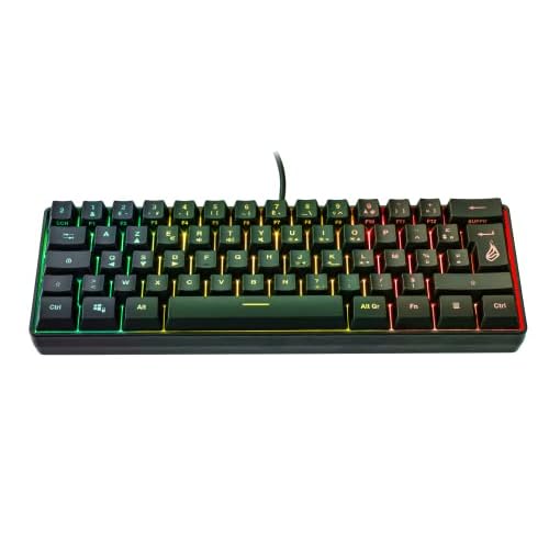 SureFire Kingpin X1 60% Clavier Gaming French, Gaming Multimedia Keyboard Petit & Mobile RGB Clavier Lumineux 25 Touches Anti-Ghosting Français AZERTY