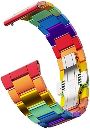 GELISHI Compatible with Galaxy Watch 5&4 Band Active 2 44mm 40mm Women, 20mm Quick Release Band Replacement Bracelet band for Galaxy Watch 5 Pro 45mm/ Watch 4 Classic 42mm 46mm/ Watch 3 41mm, Rainbow