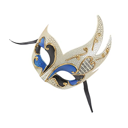 FOYTOKI Masque De Mascarade Masculin Avec Sangles En Forme De Flamme Demi-décoration Pour Banquet De Mode Carnaval