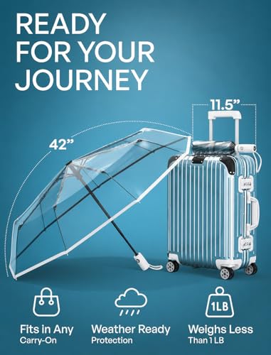 Image of VOGARD Windproof Travel Umbrella, Compact Auto Folding Umbrella for Rain & Sun, Strong Frame Lightweight Portable Umbrella for Men & Women