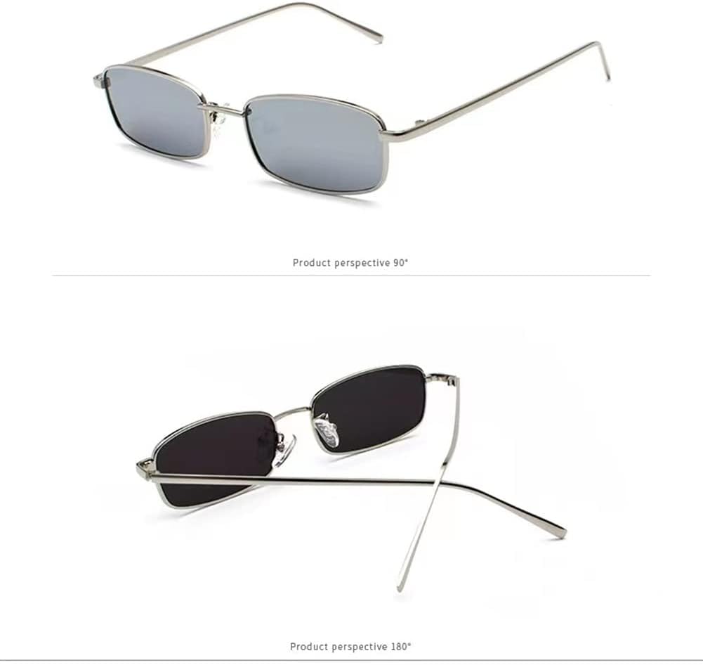Classic Rectangular Sunglasses Retro Slim Metal Frame Glasses Vintage Rectangle Candy Color Sunglasses - Image 2