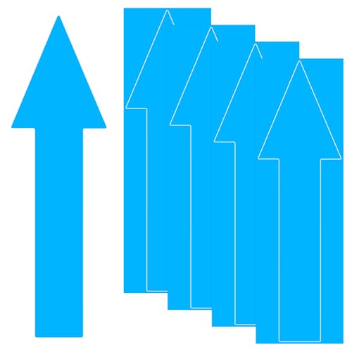 M METERXITY 4-Pack Arrow Sticker, 12 x 4 Inch/ 300 x 90 mm PVC Waterproof Self-Adhesive Directional Arrows Removable Directional Floor Decal Stickers for Wall Marking/Road Sign [Blue]