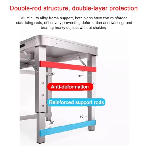 Table de camping pliable en aluminium réglable avec tabourets intégrés