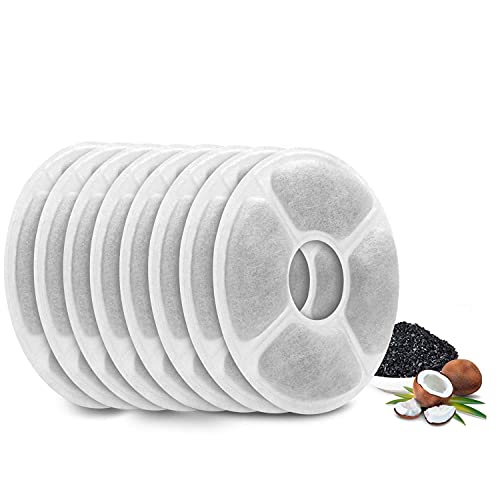 ECOSI Cat Water Fountain Filter 8PCS Replacement Filters Pet Fountain Cat Water Dispenser Pet Water Fountain Healthy and Hygienic Drinking Fountain Filters 8 Pieces/Box