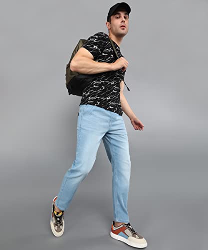 Image of Urbano Fashion Men's Regular Fit Mid Rise Washed Jogger Jeans Stretchable