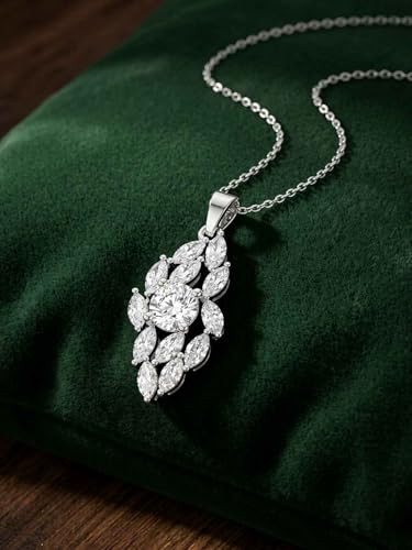 Image of Clara 925 Silver Solitaire Pendant Necklace with Chain for Women & Girls