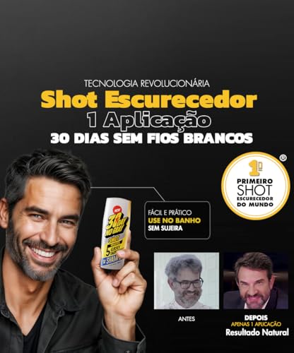 30 Day no Gray - Shot Escurecedor - 1 Shot que Escurece cabelos Brancos em 5min por até 30 dias