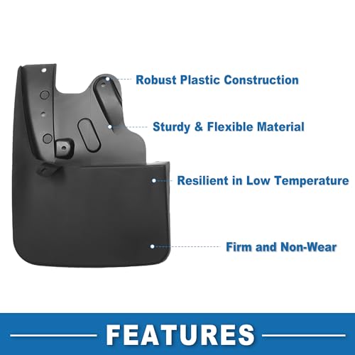 Image of Mud Flap Splash Guard with Mount Accessories Front & Rear Side Mud Guard for Toyota Tundra 2022 2023 2024 Pickup (Set of 4)