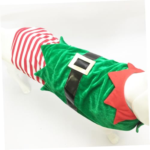 Disfraz navideño para perro tipo elfo verde XL miniatura 6