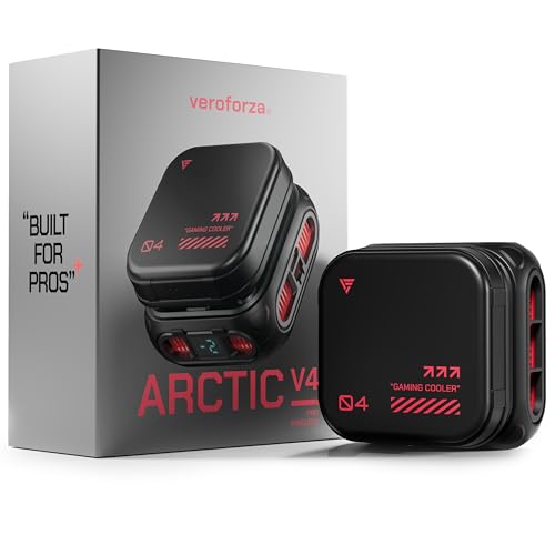 Image of Vero Forza Arctic Pro V4 Wireless Mobile Cooler | 2000mAh Detachable Battery | Wired & Wireless Cooling | Cools to -13C | AI + 3 Gear Modes | LED Display | BGMI PUBG CODM Freefire | iPhone & Android.