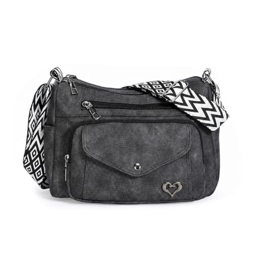 Image of PALAY Crossbody Bag for Women Nylon Shoulder Bags Floral Multi-Pocket Purse Sling Bag for Woman