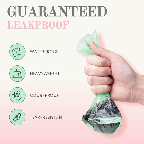 Image of PUPPYSENTIALS 120-Count Dog Waste Bags, Eco-Friendly Biodegradable Puppy Poo Bags - Made in the USA, Leak-Proof, Odor Blocking, Extra Thick Dog Waste Bags, Compostable Poop Bags, Green