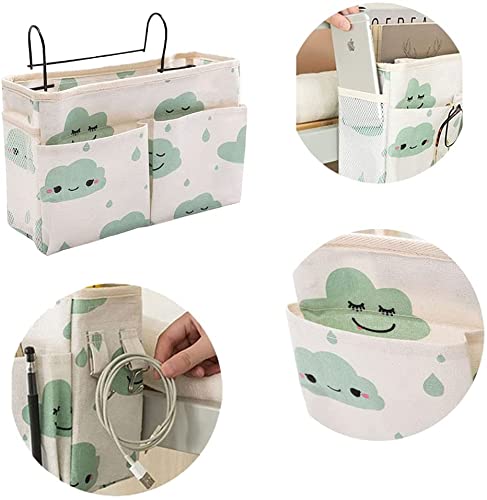 2 Stück Betttasche mit Drahtrahmen Bett Organizer Hochbett Hängetasche Aufbewahrungstasche für Buch, Magazin, Kopfhörer (Rosa+GRÜN) - Image 8