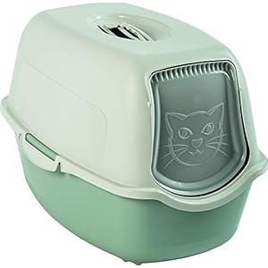 Rotho – Arenero Bailey Rothopro para gatos con base negra y tapa blanca