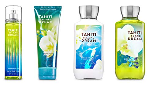 Bath & Body Works TAHITI ISLAND DREAM Deluxe Gift Set Lotion ~ Cream ~ Fragrance Mist ~ Shower Gel Lot of 4