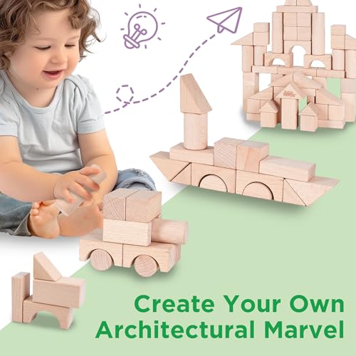 Iplay, Ilearn BB-072P-017 Kid Wooden Building Block Set thumb #2