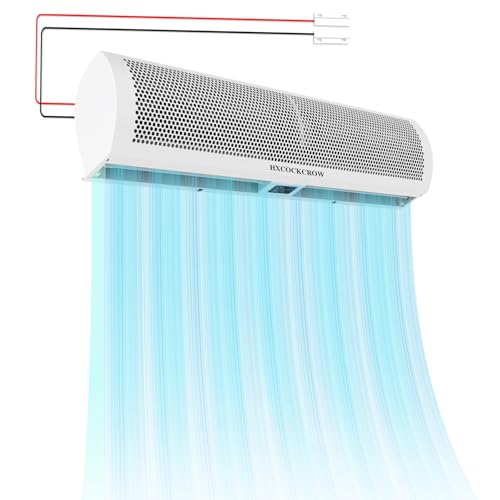 HXCOCKCROW 36’’ Air Curtain for Doors,【New Upgrade】 Wall Mounted Commercial Door Fan with Door Magnetic Switch for Home Restaurant Shop Garage, 2-Speed Powerful Slim Indoor Curtain Fan