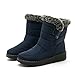 Womens Snow Boots Waterproof Leather Ankle Boots Fur Lined Winter Warm Booties with Zipper Comfortable Fashion Walking Shoes