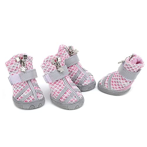 Sapatos Pequenos de Cachorro, Sapatos de Cachorro 4pcs para Pequenos Cães Grandes Grandes Malha Ao A