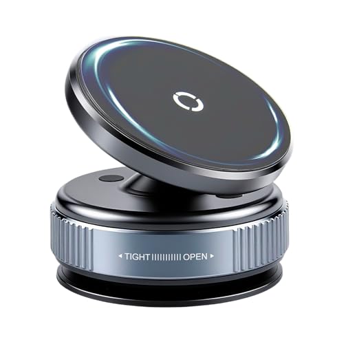 Toaluea Vacuum Magnetic Phone Holder for Car, 360 Adjustable Vacuum Suction Phone Mount for iphone 16/15/14/13/12 Android Samsung, Adsorption Magnetic Bracket for Car Home Glass Gym Kitchen Mirrors