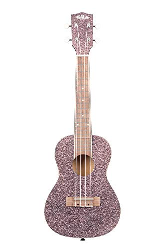 KALA KA-SPRK-PINK Sparkle Series UB-C Ukulélé concert avec housse Rose champagne - Les Beatles, Paul McCartney, John Lennon, RIngo Starr, George Harrison KALA KA-SPRK-PINK Sparkle Series UB-C Ukulélé concert avec housse Rose champagne