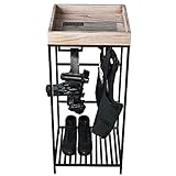 PINKBlUE American Flag Tactical Duty Gear Rack with Gun Storage Drawer – Police Storage Shelf with F