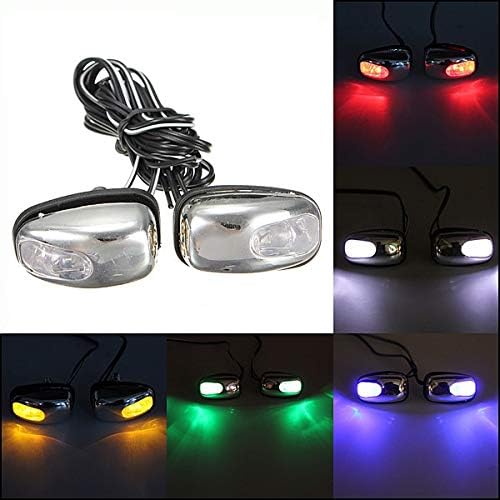 New 2x Chrome Blue LED Light Lamp Windshield Jet Spray Nozzle Wiper Washer Eyes