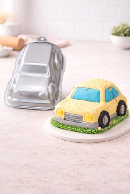 HOMEBAKERS MART 3D Car Shape Cake Tin Aluminium Baking Mould – Size 10 x 5.5 x 3.45 Inch for Kids Birthday & Theme Cakes-image-12