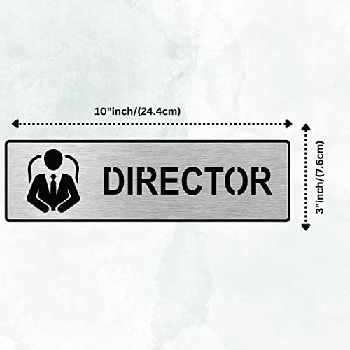 Image of CVANU 1pc Silver Acrylic DIRECTOR Self-Adhesive Sign Board for Office /Hospital /Cafe Sign Board c73