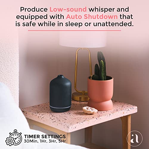 Ajna Aroma Diffuser For Essential Oil And Aromatherapy- Large Room Diffuser With Ionic Technology - Room Vaporizor, Humidifier, Diffuser With Cool Mist - 3 In 1 Gift Set - Matte Black (250 Ml) #TOP4