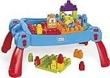 Mega Bloks First Builders Build 'n Learn Table with Big Building Blocks, Building Toys for Toddlers...