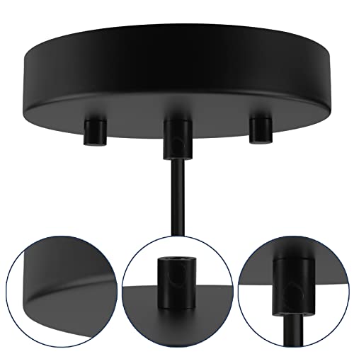 Image of Sangle Sopffy Pendant Light Canopy Kit, 4.7 Inches Ceiling Lighting Canopy Kit with All Mounting Hardware Modern Chandelier Ceiling Plate Cover for Pendant Lighting Fixtures, Black (Black)