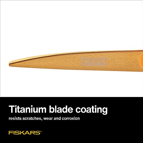 image for Fiskars Titanium Shop Shears, Stainless Steel Precision-ground Scissor