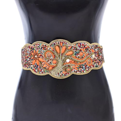 Corset Waist Belt Women's Sparkly Belt Stretchy Waist Cincher Belt Wide Elastic Waist Cincher for Women's Dresses3