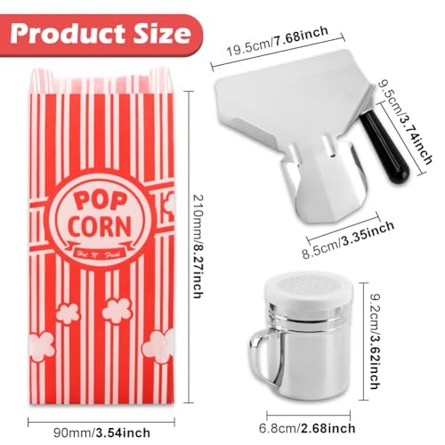 Image of 202 Pcs Popcorn Bags with Popcorn Scoop and Salt Shaker, 1 Oz Small Vintage Individual Servings Popcorn Container PopCorn Bags Bulk for Popcorn Machine Supplies Party Movie Night Theater(size:202pcs)