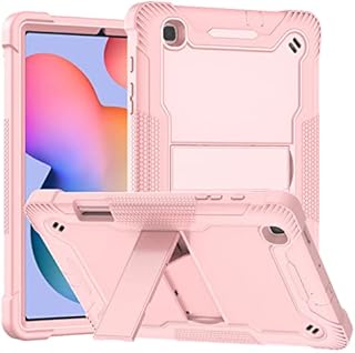 Vakarey Compatible with Samsung Galaxy Tab S6 Lite Case Kids,Shockproof Cover for Samsung Tab S6 Lite 2022 SM-P610/P615/P613/P619,Rose Gold