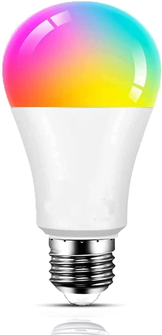 Smart WiFi LED Light Bulb, 9W RGB Color Changing, E27, Compatible with Alexa & Google Home