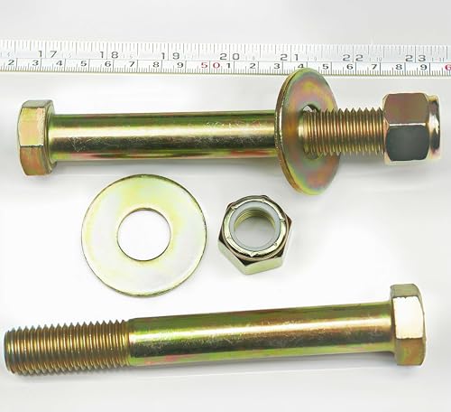 Image of 3 /4 inch x 6 inch Hex Head Bolt by Color Galvanization with Nylon Lock nut and Large Size Washer Assortment Kit,Alloy Steel,Grade 8.(4pcs Pack). by Metalsuberg