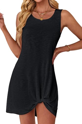 Halife Womens Swimsuit Cover Up Sleeveless Swimwear Bathing Suit Coverups Sheer Twisted Tank Beach Cover Ups Dress