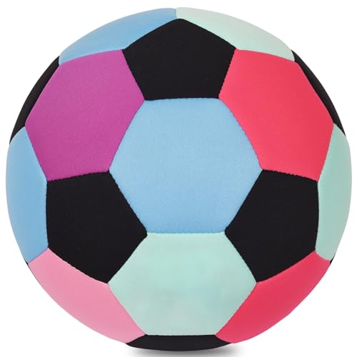 KUYOTQ Soft Fabric Indoor Size 4 Soccer Ball, Safe and Soft Indoor Kids Youth Practice Soccer Ball, Lightweight House Training Ball for Dribbling & Juggling at Home