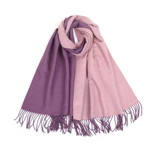MEANBEAUTY Women's Pashmina Shawls and Wraps Cashmere Feel Large Scarf Winter Scarves Two-Color Blanket for Wedding Gifts3
