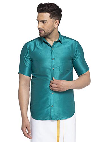 Image of SAIFOO Men's Classic Silk Ethnic Shirt.