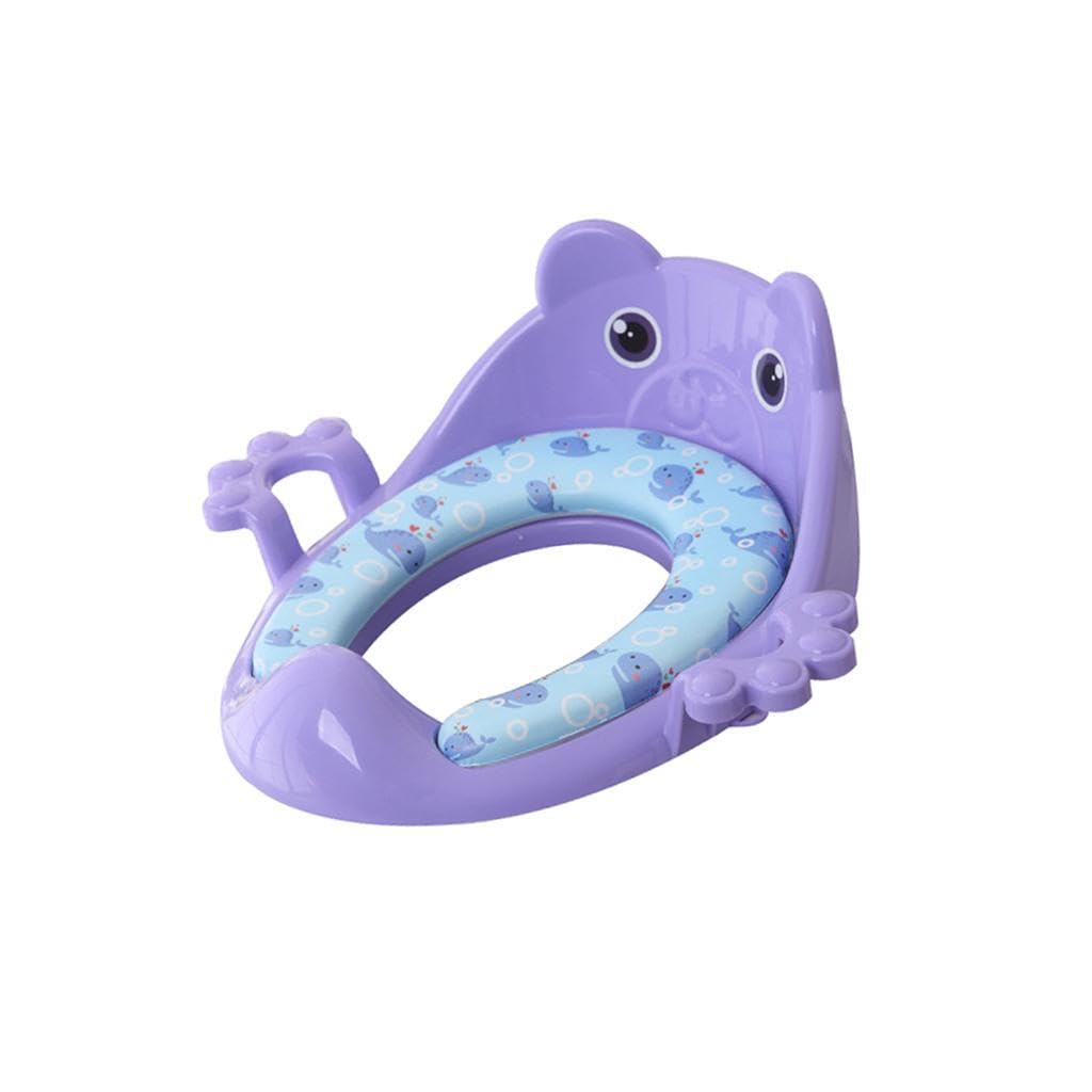 Sedile WC per bambini Sedile antiscivolo con maniglie di presa Cartoon e spazio di archiviazione salvaspazio rapido e semplice. Vasino da toilette antiscivolo