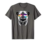 Trippy Pug Dog Wearing Music Equalizer Sunglasses T-Shirt