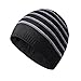 Berretto da uomo lavorato a maglia a cupola filato e cappello freddo e maglione berretto a righe calde da donna solido berretto da baseball cappellino per ragazzi, Nero , Taglia unica