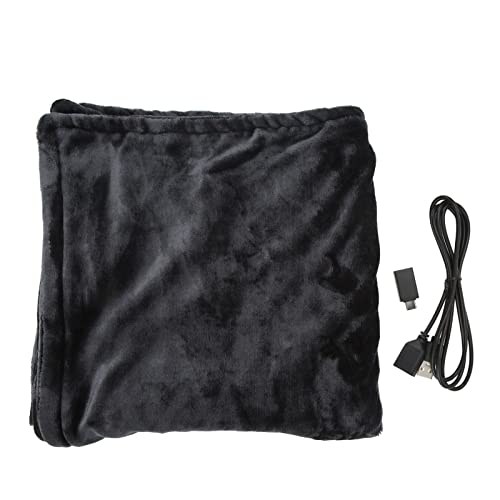 EIMSOAH Electric Heating Blanket USB Charging Heated Shawl Zipper Warm Shawl Coral Fleece Plush with 3 Heat Level Settings for Car Office Home Travel