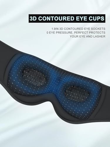 Image of LC-dolida 5.4 Bluetooth Sleep Headphones, 3D Sleep Mask Bluetooth Wireless Music Eye Mask, Sleeping Headphones,Ideal for Travel, Night Work, Side Sleeping and Office Use for Both Men and Women