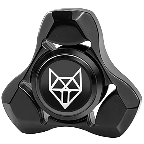 FREELOVE Metal Fidget Spinner for Adults, Stainless Steel Heavy Spinning Toys, Small Mini Fox Hand Gyro, Bearing Premium Long High Spin Fidget Block, Black