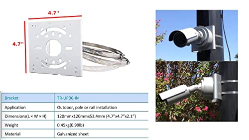 KENUCO Universal Vertical Pole Mount Adapter for Most Wall Mounts Cameras PTZ (White TR06)