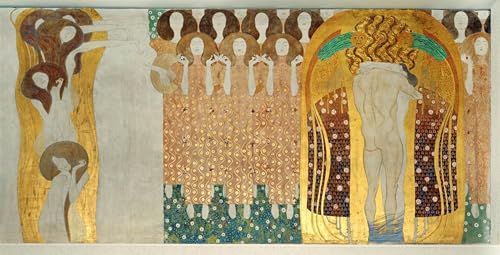 Tableau Gustav Klimt Frites Beethoven 60x90cm vintage pour décoration de chambre moderne